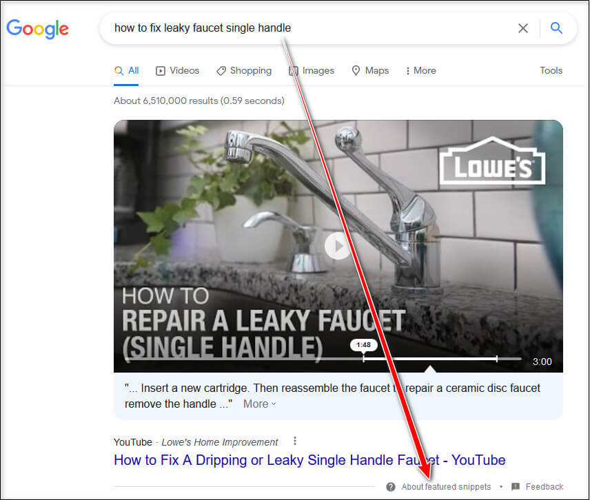 2nd screen print showing the value of gaining a featured snippet